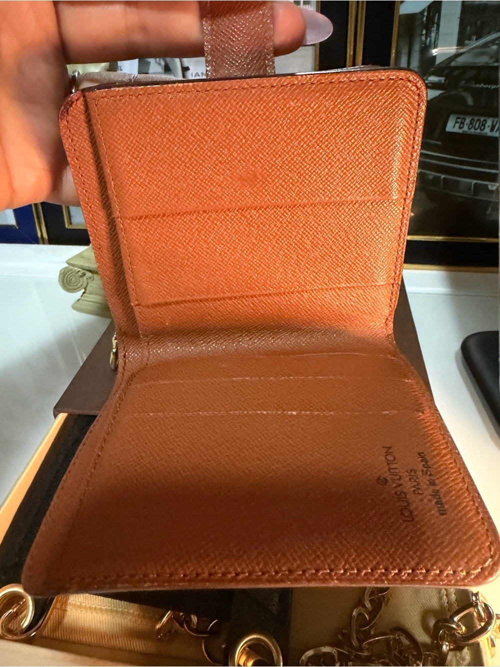 Louis Vuitton Brown Monogram wallet with free chain,insert,dust bag,box,COA - Picture 9 of 16